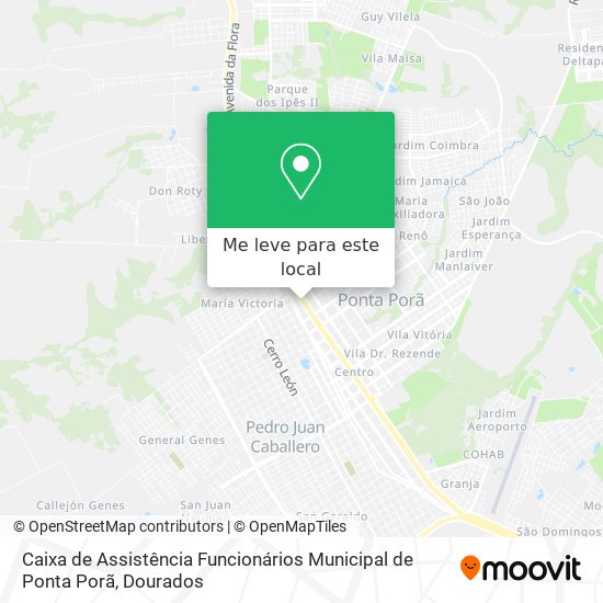 Caixa de Assistência Funcionários Municipal de Ponta Porã mapa