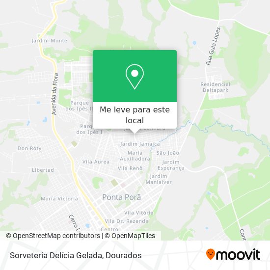 Sorveteria Delícia Gelada mapa