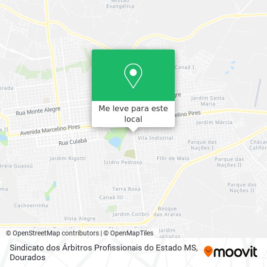Sindicato dos Árbitros Profissionais do Estado MS mapa