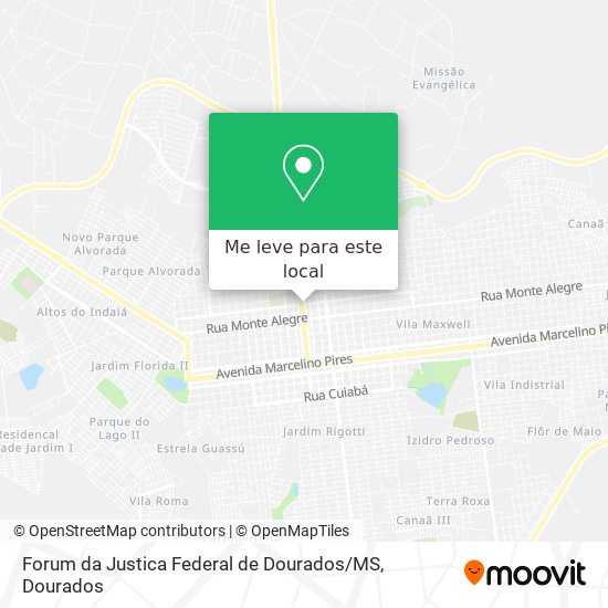 Forum da Justica Federal de Dourados / MS mapa