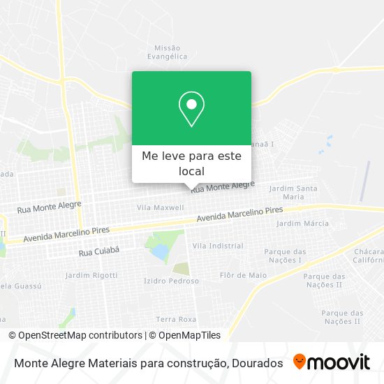Monte Alegre Materiais para construção mapa
