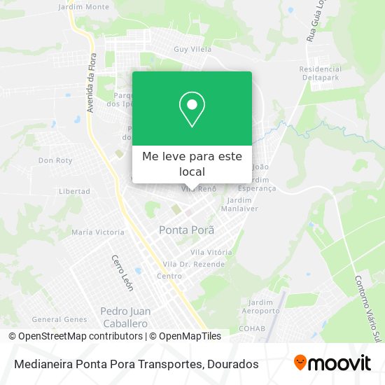 Medianeira Ponta Pora Transportes mapa