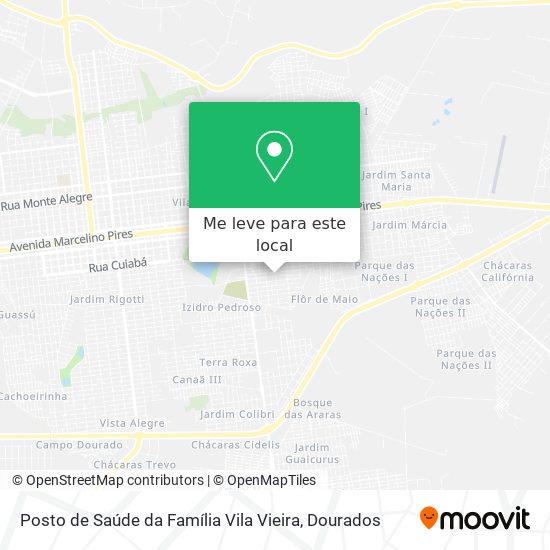 Posto de Saúde da Família Vila Vieira mapa