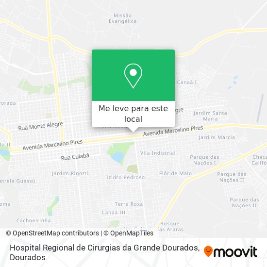 Hospital Regional de Cirurgias da Grande Dourados mapa