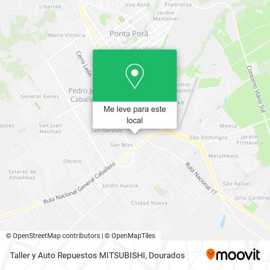 Taller y Auto Repuestos MITSUBISHI mapa