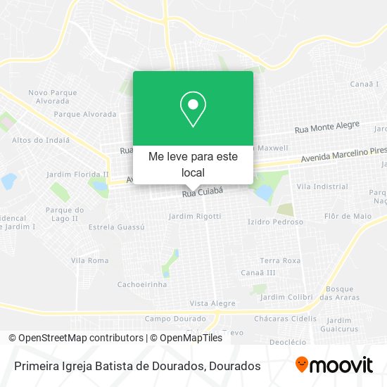 Primeira Igreja Batista de Dourados mapa