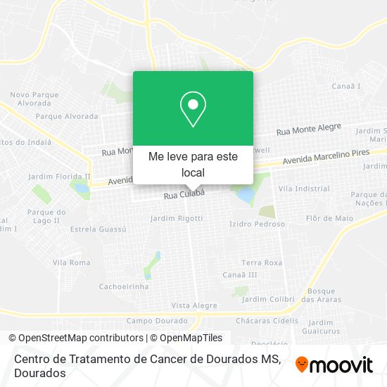 Centro de Tratamento de Cancer de Dourados MS mapa