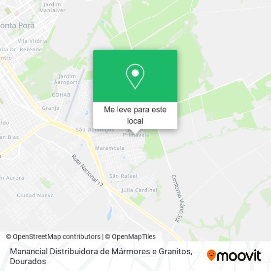 Manancial Distribuidora de Mármores e Granitos mapa