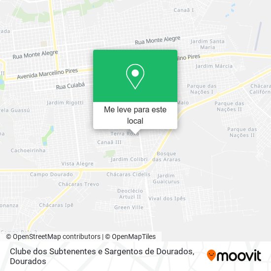 Clube dos Subtenentes e Sargentos de Dourados mapa