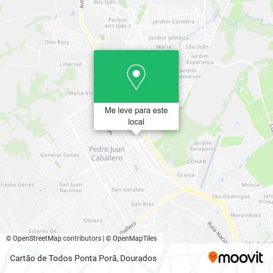 Cartão de Todos Ponta Porã mapa