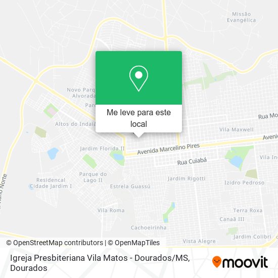 Igreja Presbiteriana Vila Matos - Dourados / MS mapa