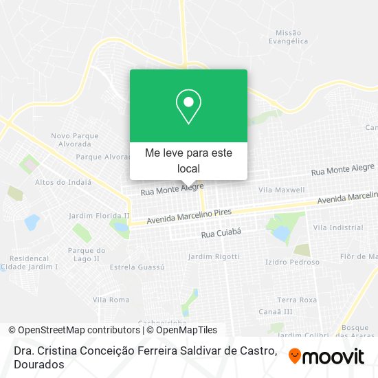 Dra. Cristina Conceição Ferreira Saldivar de Castro mapa