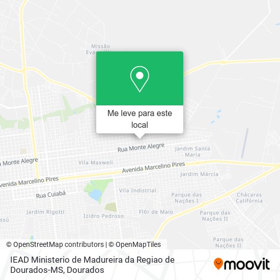 IEAD Ministerio de Madureira da Regiao de Dourados-MS mapa