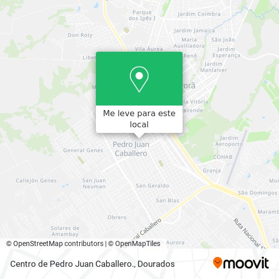 Centro de Pedro Juan Caballero. mapa