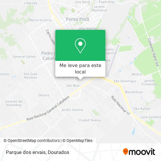 Parque dos ervais mapa