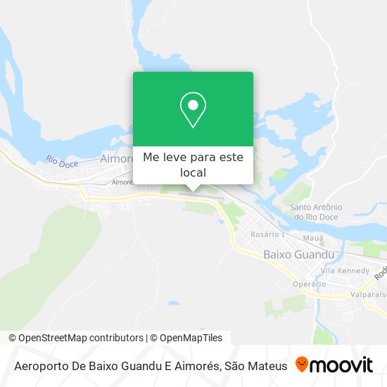 Aeroporto De Baixo Guandu E Aimorés mapa