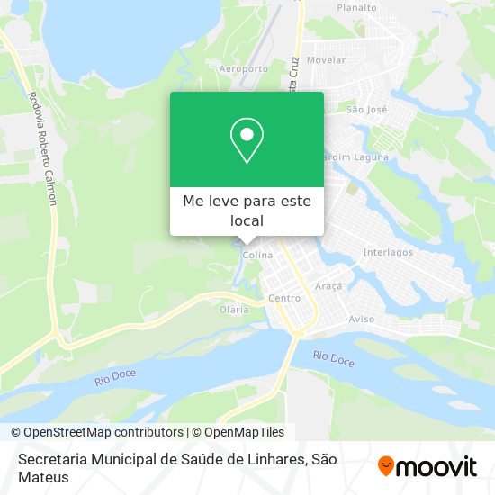 Secretaria Municipal de Saúde de Linhares mapa
