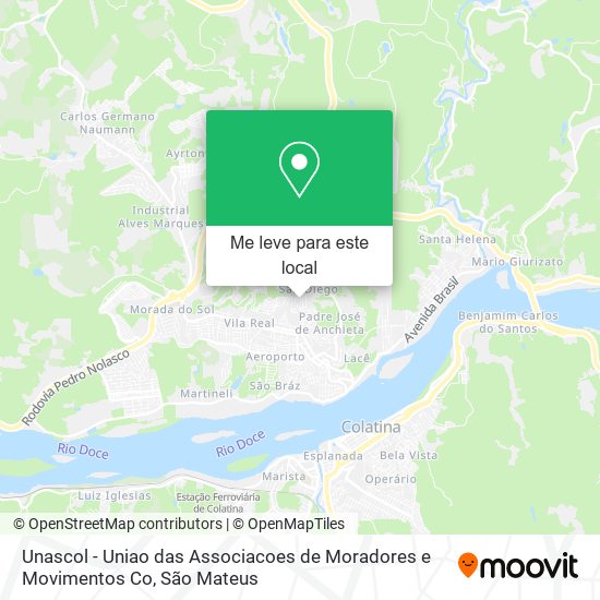 Unascol - Uniao das Associacoes de Moradores e Movimentos Co mapa