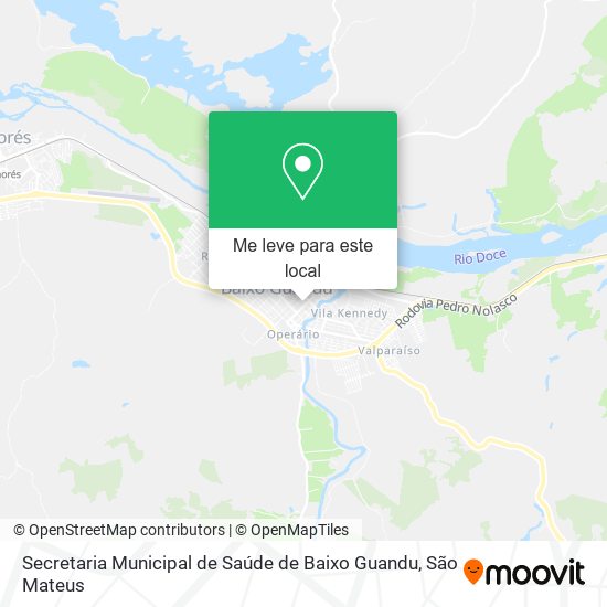 Secretaria Municipal de Saúde de Baixo Guandu mapa