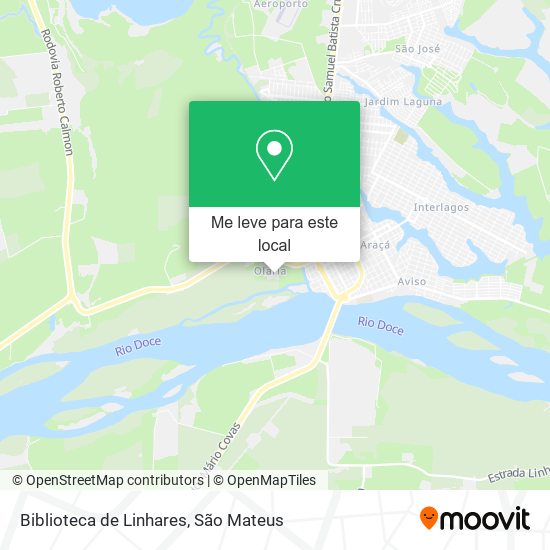 Biblioteca de Linhares mapa