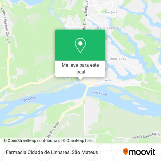 Farmácia Cidada de Linhares mapa