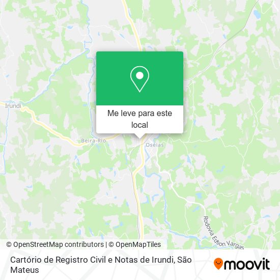 Cartório de Registro Civil e Notas de Irundi mapa