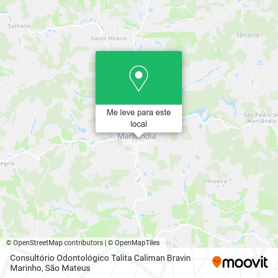 Consultório Odontológico Talita Caliman Bravin Marinho mapa