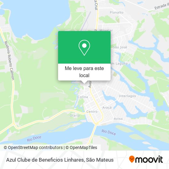 Azul Clube de Beneficios Linhares mapa