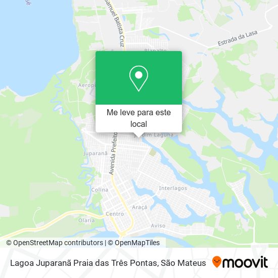 Lagoa Juparanã Praia das Três Pontas mapa