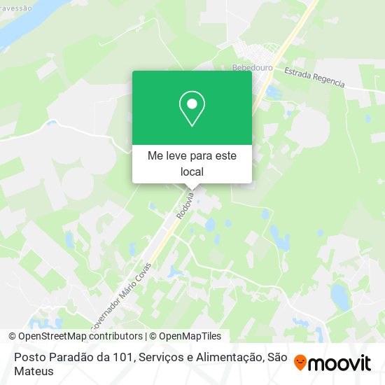 Posto Paradão da 101, Serviços e Alimentação mapa