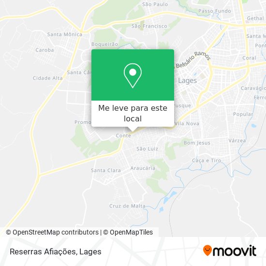 Reserras Afiações mapa