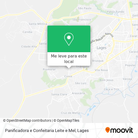 Panificadora e Confeitaria Leite e Mel mapa