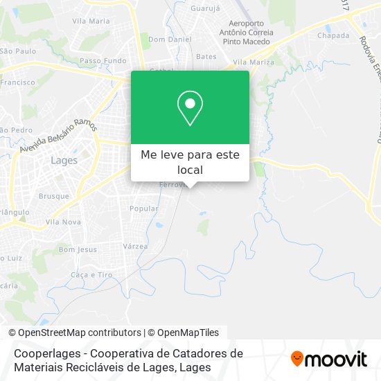 Cooperlages - Cooperativa de Catadores de Materiais Recicláveis de Lages mapa