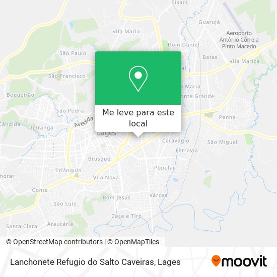 Lanchonete Refugio do Salto Caveiras mapa