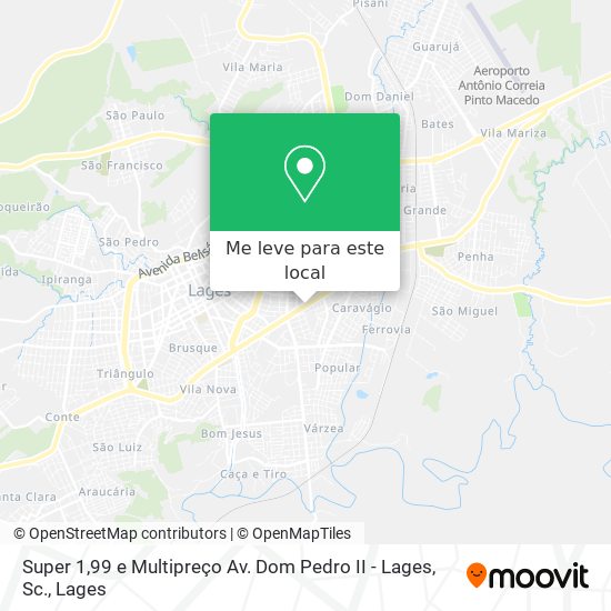 Super 1,99 e Multipreço Av. Dom Pedro II - Lages, Sc. mapa