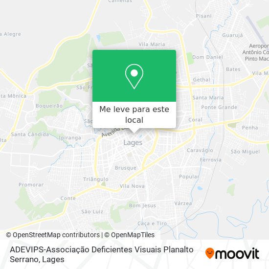 ADEVIPS-Associação Deficientes Visuais Planalto Serrano mapa