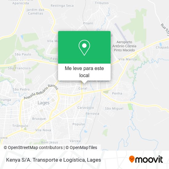 Kenya S / A. Transporte e Logística mapa