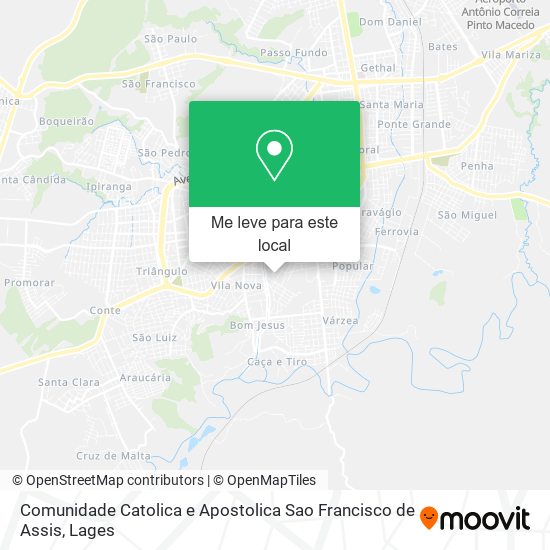 Comunidade Catolica e Apostolica Sao Francisco de Assis mapa