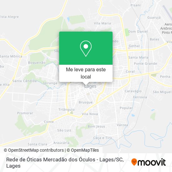 Rede de Óticas Mercadão dos Óculos - Lages / SC mapa