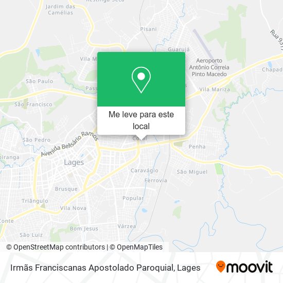 Irmãs Franciscanas Apostolado Paroquial mapa
