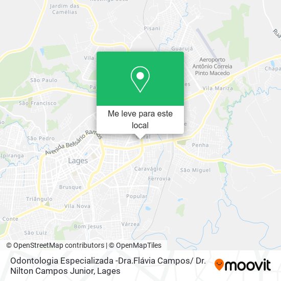 Odontologia Especializada -Dra.Flávia Campos/ Dr. Nilton Campos Junior mapa