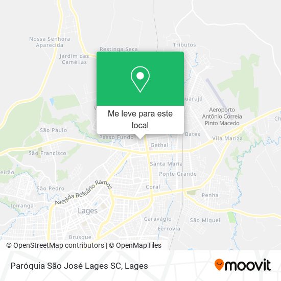 Paróquia São José Lages SC mapa