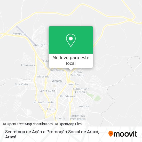 Secretaria de Ação e Promoção Social de Araxá mapa