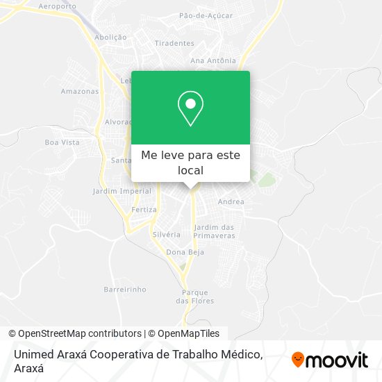 Unimed Araxá Cooperativa de Trabalho Médico mapa