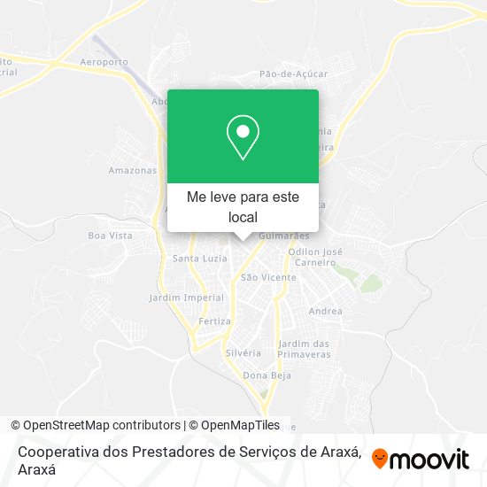 Cooperativa dos Prestadores de Serviços de Araxá mapa