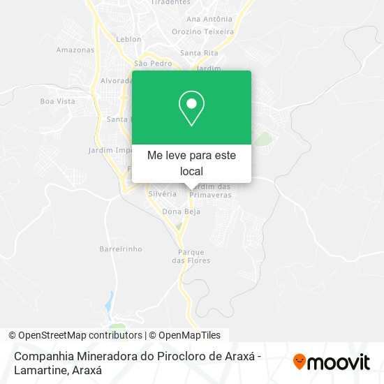 Companhia Mineradora do Pirocloro de Araxá - Lamartine mapa