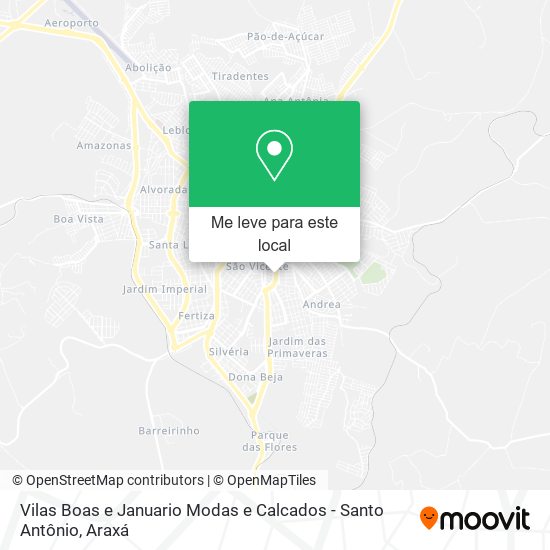 Vilas Boas e Januario Modas e Calcados - Santo Antônio mapa