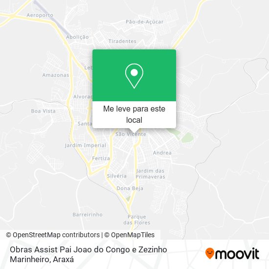 Obras Assist Pai Joao do Congo e Zezinho Marinheiro mapa