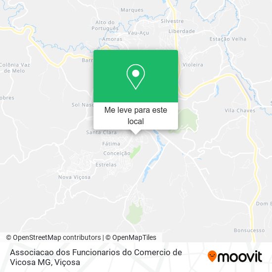 Associacao dos Funcionarios do Comercio de Vicosa MG mapa