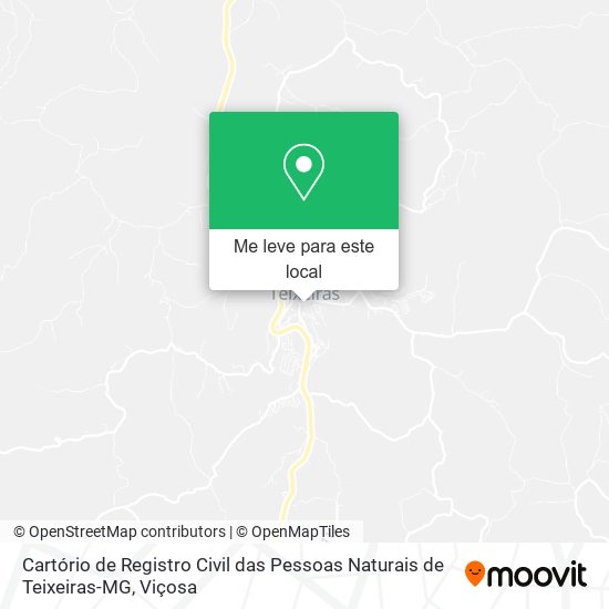 Cartório de Registro Civil das Pessoas Naturais de Teixeiras-MG mapa